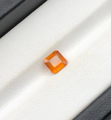 #ad 1.20 Cts Natural Hessonite Square Cut Loose Gemstone from Africa. $24.99