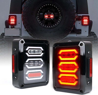 #ad Smoke Lens LED Rear Brake Tail Light For Jeep Wrangler JKU JK Avenger 2007 2018 $94.80