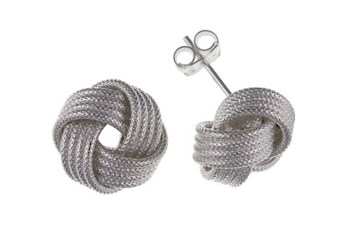 #ad Large Silver Knot Earrings 15mm Studs 925 hallmark Stud $64.59