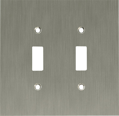 #ad Franklin Brass 64928 Nickel Concave Series Double Wall Plate $14.00