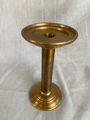 #ad Vintage Brass Candle Holders Pillar stand 9’’x4.5’’ From India $18.94