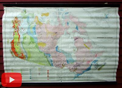 #ad Canada Geological Survey wall map 1945 huge linen backed rare map Mines Geology $600.00