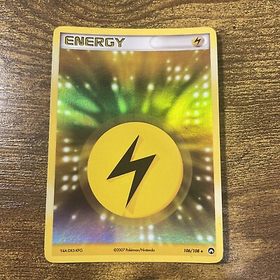 #ad Holo Rare Pokemon LIGHTNING ENERGY Card EX POWER KEEPERS Set 106 108 LP $6.31