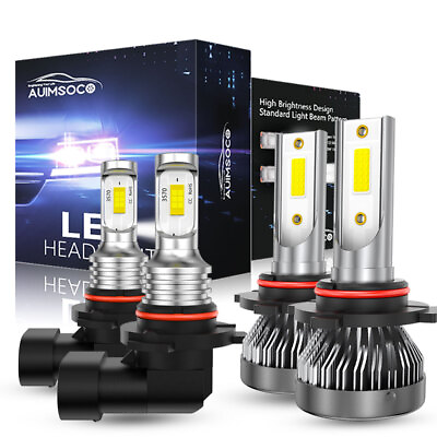 #ad 6000K Led Headlight Combo High Low Bulbs For GMC Sierra 1500 2500 3500 1999 2006 $36.99