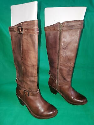 #ad Frye 77386 Carmen Brown Tall Knee High Leather Boots Inside Zip Womens 5.5 36.5 $49.00