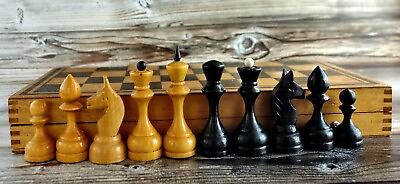 #ad Vintage Wooden Chess Set Tournament Retro Folding Board 40х40 Rare ussr soviet $156.75