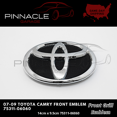 #ad 07 09 TOYOTA CAMRY FRONT EMBLEM GRILLE GRILL CHROME BADGE BUMPER LOGO $17.59