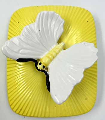 #ad Fitz amp; Floyd Yellow Ceramic Trinket Cigarette Box Butterfly Lid Rectangular 1976 $23.45
