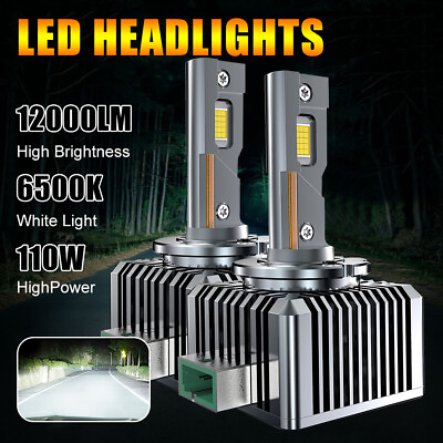 #ad 2pcs Car LED Bulb 110W Headlight Bulb 12000LM Double sided 6500K Plug Play Light $43.06