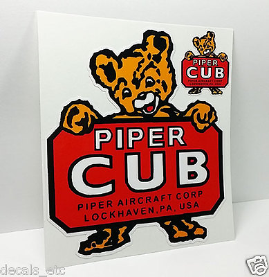 #ad Piper Cub Aircraft Co. Lockhaven PA Vintage Style Airplane Decal Vinyl Sticker $4.69