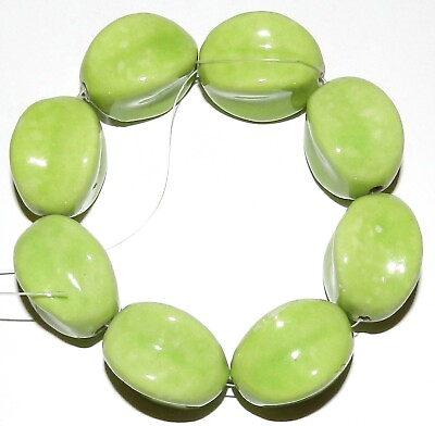 #ad CPC168 Green 26mm 4 Sided Concave Square Barrel Cube Porcelain Beads 8quot; $8.95