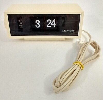#ad RARE Vintage Lady Vanity Flip Alarm Clock DC 2 Retro Flip Number Japan Tested $49.99
