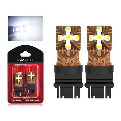 #ad Lasfit LED DRL Driving Daytime Running Light Bulb Kit 3157 4114 4157 6000K White $15.99