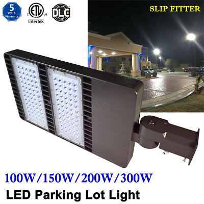 LED Parking Lot Light 100W 150W 200W 300W Shoebox Area Fixture Street Pole Light $193.09