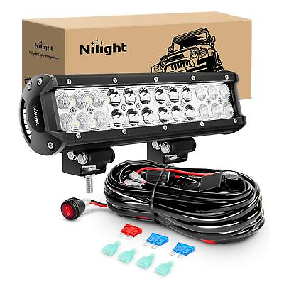 #ad Nilight ZH007 Led Light Bar 12 Inch 72W Spot Flood Combo with Off Road Wiring $40.38