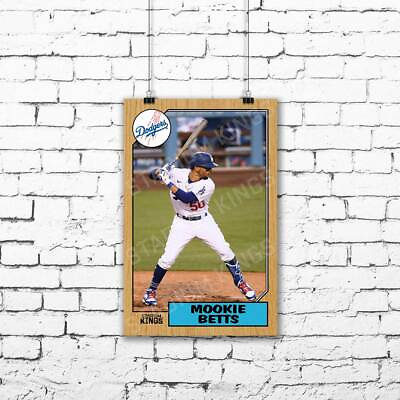 #ad Mookie Betts Los Angeles Dodgers 1987 Baseball Card Poster 11x17 inches $19.98