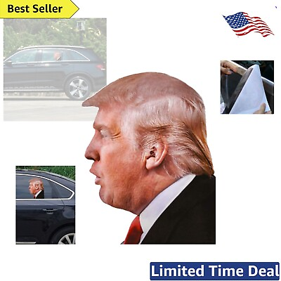 #ad Vehicle Window Cling Trump Left Side Easy Peel Sticker 9.06 x 11.42 inch $16.99