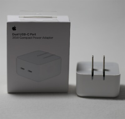 #ad NEW SEALED Apple 35W Dual USB C Port Compact Power Adapter Charger Orginal OEM $19.79