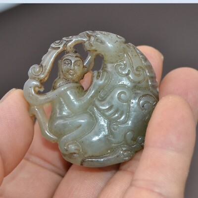#ad Collect perfect hand carved talisman pendant from Hongshan culture $16.30