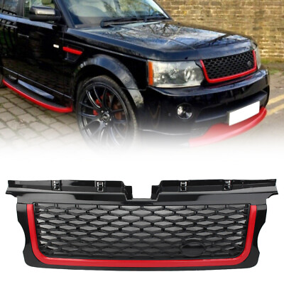 #ad For Land Rover RRS 2005 2009 Mesh Car Frame Red Edge Front Grille Grill Black US $147.48