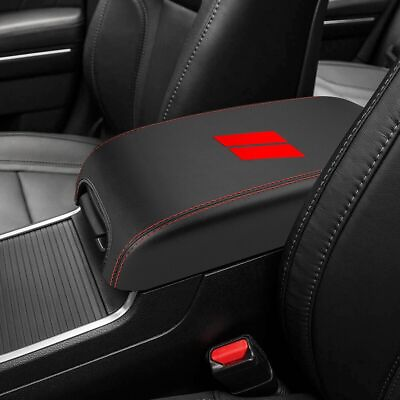 #ad For 2011 2023 Dodge Charger Red PU Leather Car Center Console Lid Armrest Cover $16.89
