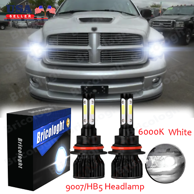 #ad For 2002 2005 Dodge Ram 1500 6000K 2X 9007 LED Headlight High Low Beam Bulbs Kit $16.54
