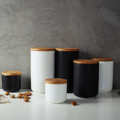 #ad Silicone Tea Canister with Airtight Wood Lid Vintage Style Tea Storage Jars $16.80