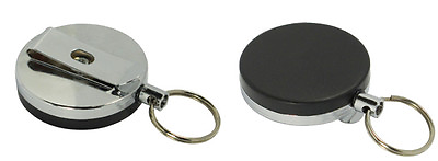 #ad 2pk 1.5quot; Retractable Pull Reel Badge ID Holder Keychain Cable Cord Extend to 24quot; $5.99