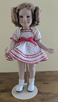 #ad Shirley Temple Doll Danbury Mint 14quot; Porcelain 1987 quot;Stand Up and Cheerquot; No box $22.99