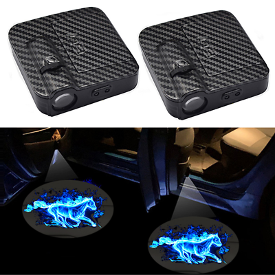 #ad Pair For Mustang Blue Horse Led Door Light Laser Ghost Shadow Courtesy Projector $14.59