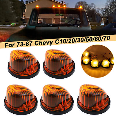For 74 86 Chevy GMC C K Series Roof Top Cab Lights Amber Marker T10 194 LED $25.98