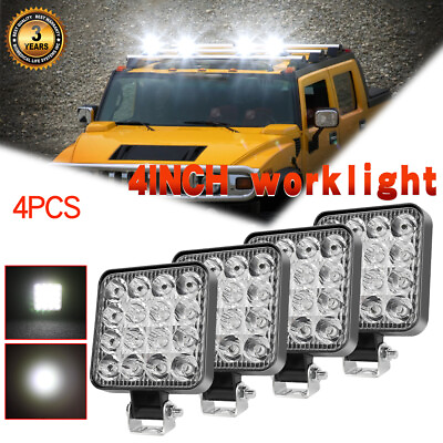 #ad 4PCS Square LED Work Light Pods SPOT Lights For Truck Off Road Tractor 12V Fog $14.99