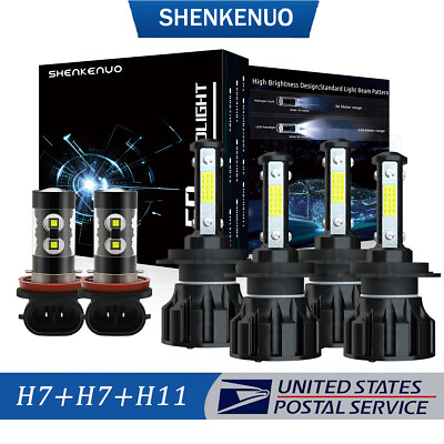 #ad 6PC 6000K LED Headlight Fog Light Bulbs Kits For Mercedes Benz E350 E320 E550 $33.33