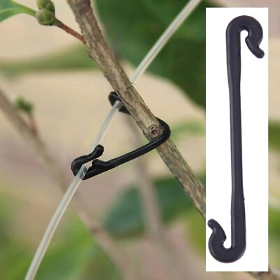 #ad 50Pcs Garden Vines Fastener Tied Clips Buckle Hook Plant Vegetable Grape Holder $3.79