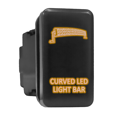 #ad #ad CURVED LED LIGHT BAR Orange Backlit Push In Switch 1.54quot;x 0.83quot; Fit: Toyota $10.95