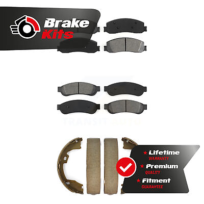 #ad Front Rear Semi Metallic Brake Pads amp; Parking Shoe Kit For With Dual Wheels $79.07
