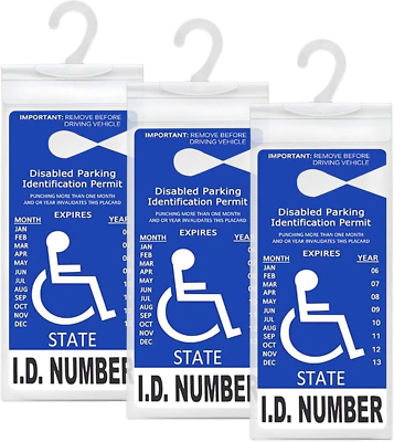 #ad Handicap Placard Holder for Auto Disabled Parking Permit Sign Holder $3.59