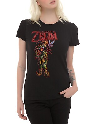 #ad Zelda Juniors The Legend of Zelda Majora#x27;s Mask Skull Kid Black Shirt NWT 2XL $9.99