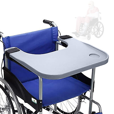 #ad Portable Medical Wheelchair Desk Lap Tray Table Accessories with Cup Holder $32.92