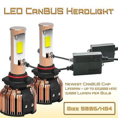 #ad 9006 HB4 CanBUS LED Bulbs LED Head Light Conversion Kit $19.79