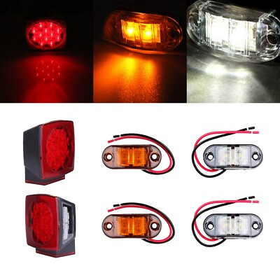 #ad UNDER 80quot; RED LED SUBMERSIBLE TRUCK TRAILER STOP TAIL BRAKE LIGHT FREE LIGHT $26.61