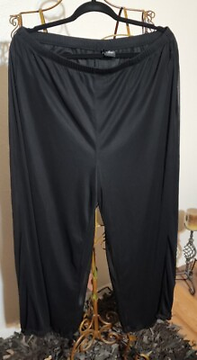#ad New Directions Black Sheer Capris with Lining Sz 2X $13.00