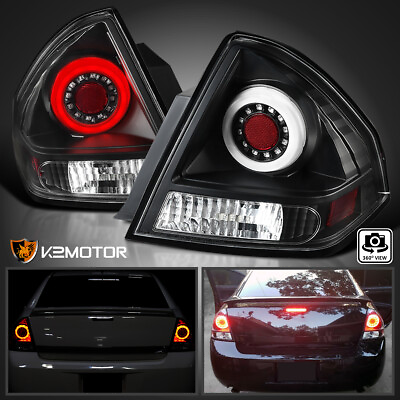 #ad Black Fits 2006 2013 Chevy Impala LED Halo Tube Tail Lights Brake Lamps LR $166.38