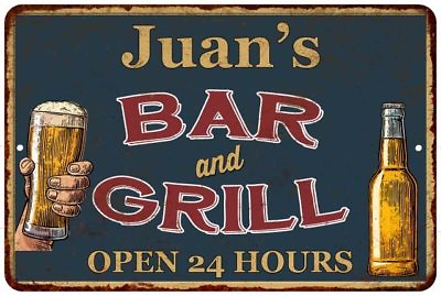 Juan#x27;s Green Bar and Grill Personalized Metal Sign Wall Decor 112180044038 $71.95