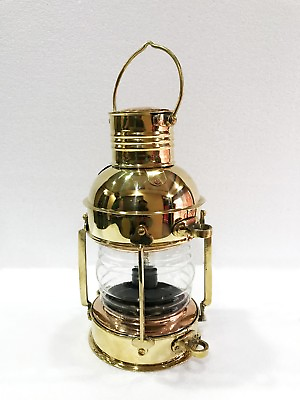 #ad Gold Brass Electric Vintage Stable Lantern Lamp Wall Hanging Home Decor C $84.50