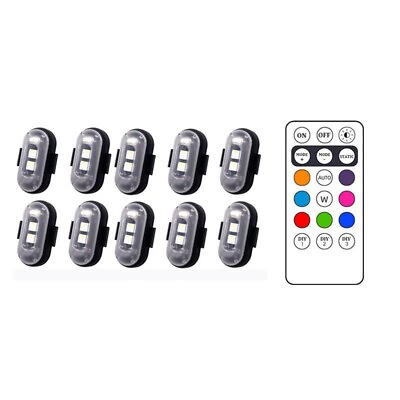 #ad 10 Pcs Colorful Car LED Light Wireless Remote Control LED Strobe Light New $2599.00