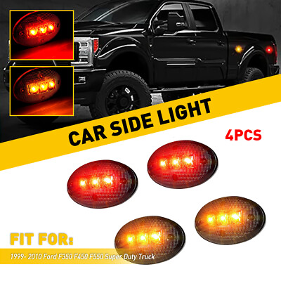 4pcs Smoked Lens Dually Bed Fender Side Marker LED Light for Ford F350 F450 F550 $14.99
