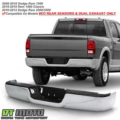 #ad 2009 2018 Dodge Ram 1500 10 12 2500 3500 Complete Chrome Rear Bumper Assembly $185.99