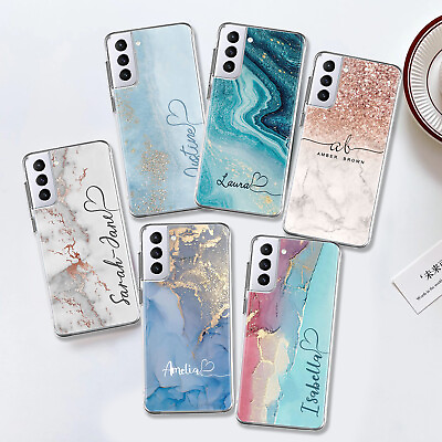 #ad For Samsung Galaxy S23 S24 A15 A54 Marble Personalised Phone Case Soft TPU Cover $7.89