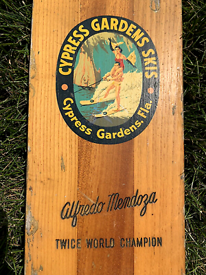 #ad 🔥Super RARE Cypress Gardens Alfredo Mendoza Embossed Signature Slalom Water Ski $199.00